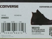 Кеды Converse Chuck Taylor All Star Core Hi Black Monochrome M3310 унисекс    (чёрный) - фото 7