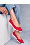 Женские балетки Las Espadrillas 22636-47SP    (красный) - фото 2