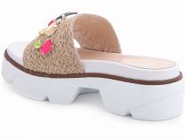 Модные шлёпки Las Espadrillas 10060-18 унисекс    (бежевый) - фото 2