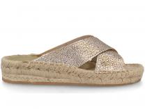 Женские шлепанцы Las Espadrillas Beige FE0872-1418 Made in Spain - фото 2