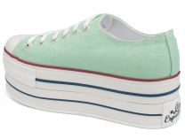 Кеди Las Espadrillas 6408-28 (блакитний/зелений) - фото 2