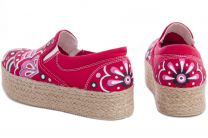 Женские текстильные слипоны Las Espadrillas 5602-47  (красный) - фото 2