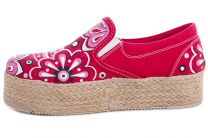 Женские текстильные слипоны Las Espadrillas 5602-47  (красный) - фото 3
