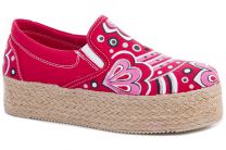 Женские текстильные слипоны Las Espadrillas 5602-47  (красный)