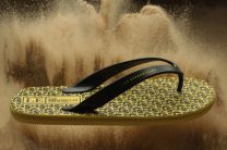 Вьетнамки Las Espadrillas F6574-2127 Made in Italy унисекс    (чёрный/жёлтый) - фото 6