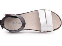 Женские босоножки Las Espadrillas 07-0272-002     (серебряный/чёрный/белый) - фото 3