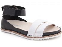 Женские босоножки Las Espadrillas 07-0272-002     (серебряный/чёрный/белый)