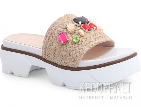 Модные шлёпки Las Espadrillas 10060-18 унисекс    (бежевый) - фото (Артикул: 10060-18)
